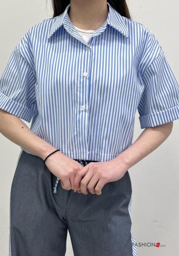 Chemise en Coton Imprimé à rayures avec coulisse - ph 1