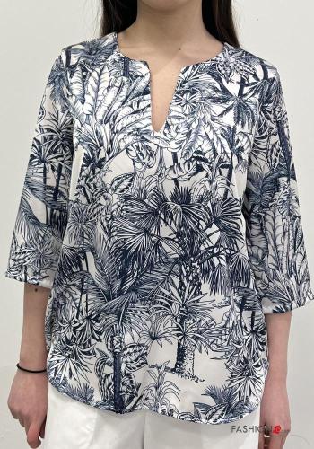 Leaf print Blouse 3/4 sleeve - ph 1