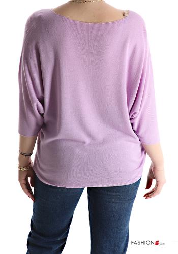 Jersey con cuello en v manga tres cuartos - ph 2