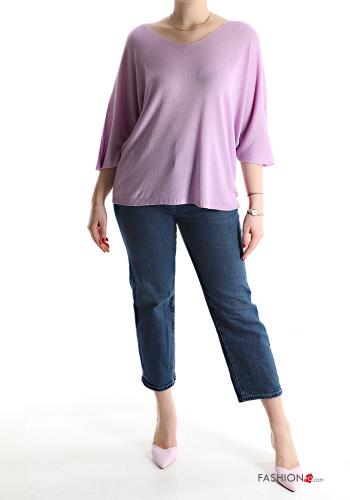 Jersey con cuello en v manga tres cuartos - ph 5