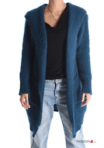 Cardigan with pockets with hood