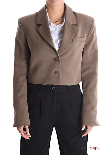 double-breasted mini Blazer with lining with shoulder pads - ph 1