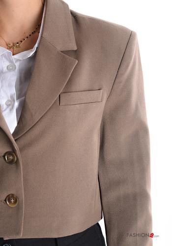 double-breasted mini Blazer with lining with shoulder pads - ph 4