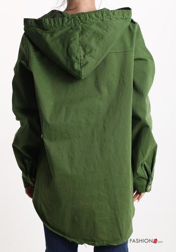 Parka in Cotone con tasche con bottoni con cappuccio - ph 2
