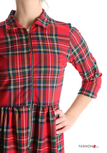 Robe courte Motif tartan avec fermeture éclair - ph 4