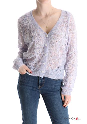 Cardigan in Misto Lana con bottoni scollo a V - ph 1