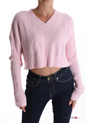 Maglione Fantasia geometrica scollo a V - ph 1