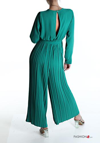 pleated Jumpsuit with v-neck with sash - ph 2