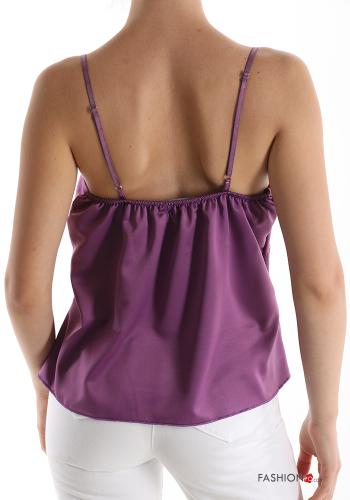 lace trim Tank-Top with v-neck - ph 2