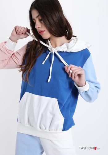 Sweatshirt aus Baumwolle mit Taschen mit Kapuze - ph 1