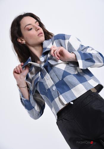 Vichy Cotton Bolero with buttons with pockets - ph 1