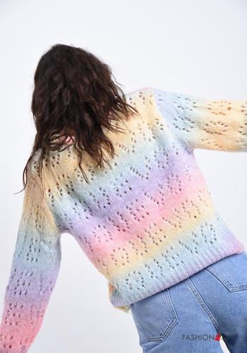 Gilet en Mélange de Laine Imprimé coloré - ph 2