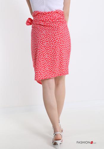 Falda tulipán Estampado de lunares con lazo - ph 2