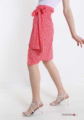 Falda tulipán Estampado de lunares con lazo - ph 3