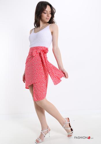 Falda tulipán Estampado de lunares con lazo - ph 5