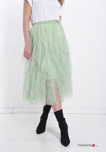 Saia tule Longuette com folhos - ph 1