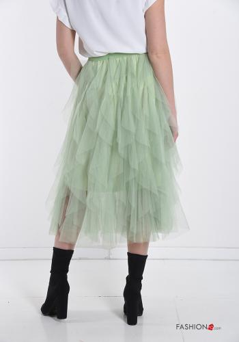 Saia tule Longuette com folhos - ph 2