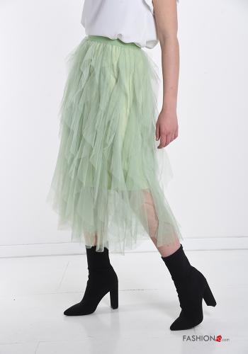 Saia tule Longuette com folhos - ph 3
