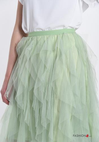 Saia tule Longuette com folhos - ph 4