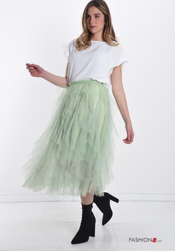 Saia tule Longuette com folhos - ph 5