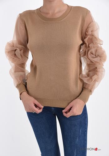 tulle Sweater with flounces