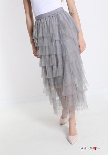 Gonna tulle Longuette con balze