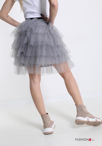 tulle Cotton Skirt with flounces with elastic - ph 2