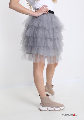 tulle Cotton Skirt with flounces with elastic - ph 3