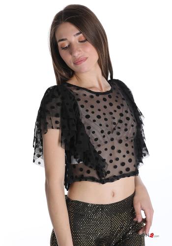 Top Fantasia pois con balze
