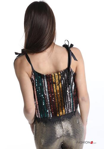 Striped Top with sequins with bow - ph 2