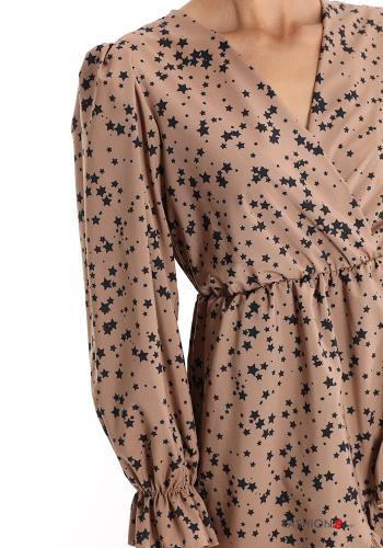 Abito scollo a V Fantasia astrale con balze - ph 4