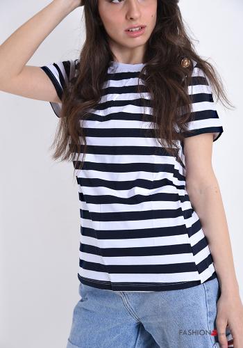 T-shirt in Cotone Fantasia righe