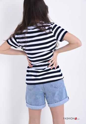 T-shirt in Cotone Fantasia righe - ph 2