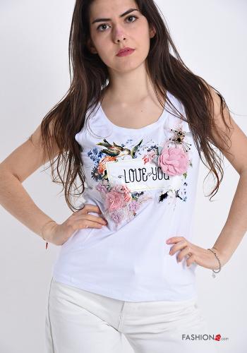 T-shirt in Cotone Fantasia stampata