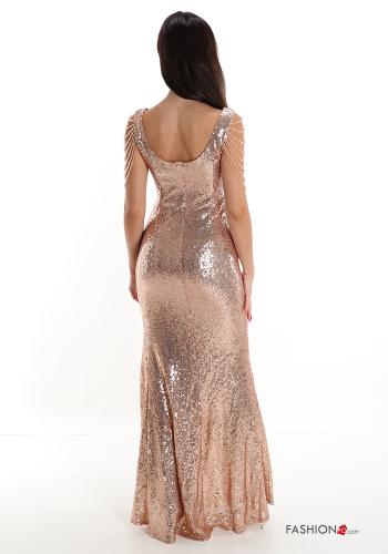 Scamiciato lungo con spacco con paillettes scollo a V - ph 2