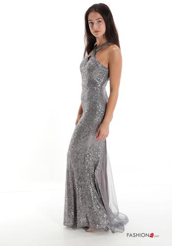 Scamiciato lungo con paillettes scollo a V - ph 3