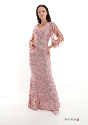 Abito lungo con paillettes scollo a V - ph 1