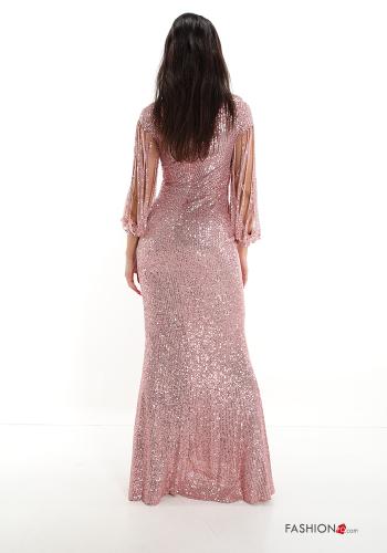 Abito lungo con paillettes scollo a V - ph 2