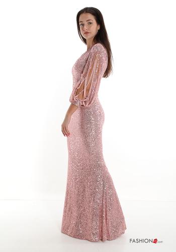 Abito lungo con paillettes scollo a V - ph 3