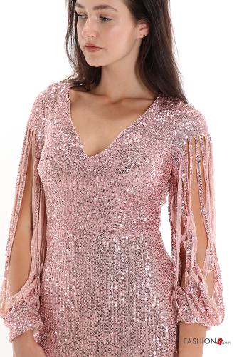 Abito lungo con paillettes scollo a V - ph 4