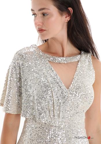 Dress with sequins with v-neck - ph 4