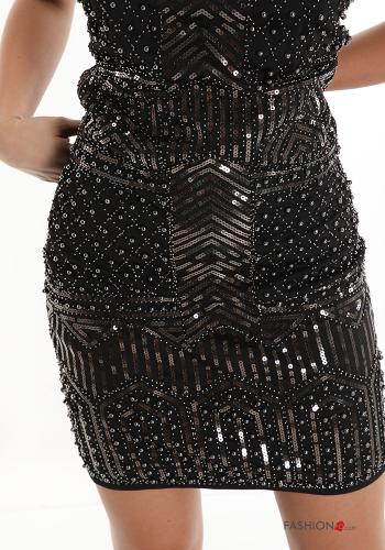 mini Sleeveless Dress with sequins with studs - ph 4