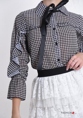 lace trim Mini skirt with flounces - ph 4