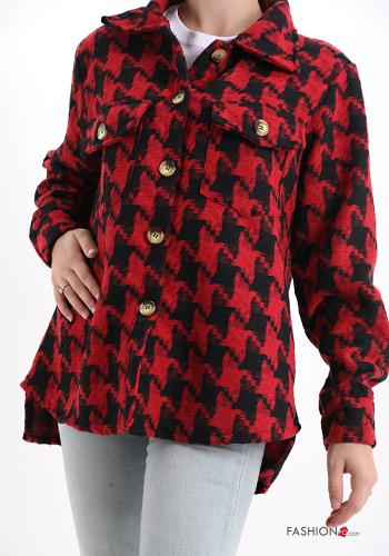 Chemise en Coton Imprimé pied de poule avec poches - ph 1