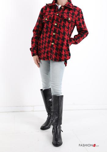 Chemise en Coton Imprimé pied de poule avec poches - ph 5