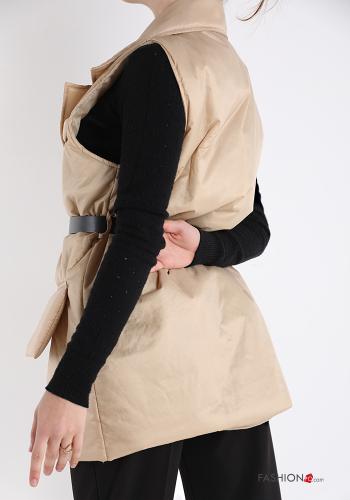 Gilet with belt with pockets with buttons - ph 2