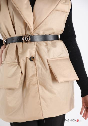 Gilet with belt with pockets with buttons - ph 4