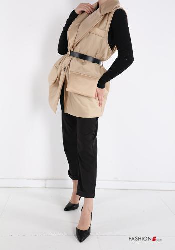 Gilet with belt with pockets with buttons - ph 5