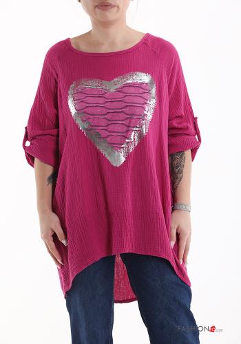 Bedrucktes Bluse 3/4 ärmel - ph 1
