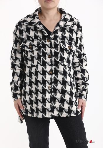 Houndstooth Cotton Shirt with pockets